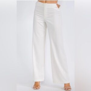 Elegant White Wide-Leg Pants